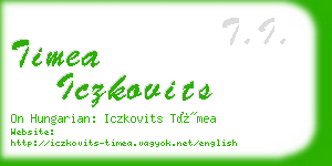 timea iczkovits business card